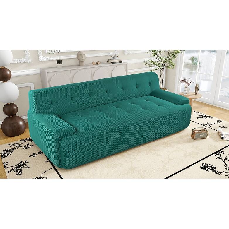 86.2'' Tufted Upholstered Sofa 3-Seat Modular Lounge Sofa for Livingroom Polyester Mesh Sofa Chaise