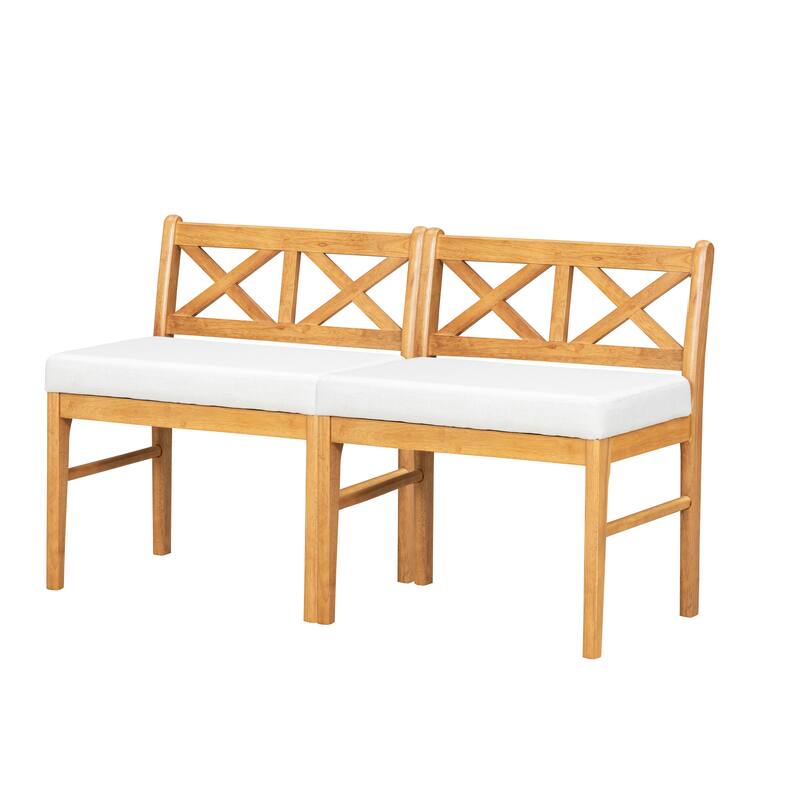 Farmhouse Modern Dining Chairs Set of 2, with Tapered Solid Wood Legs