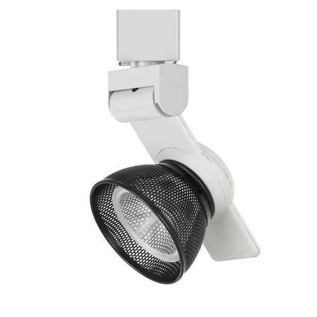 12W Integrated LED Metal Track Fixture with Mesh Head, White and Black