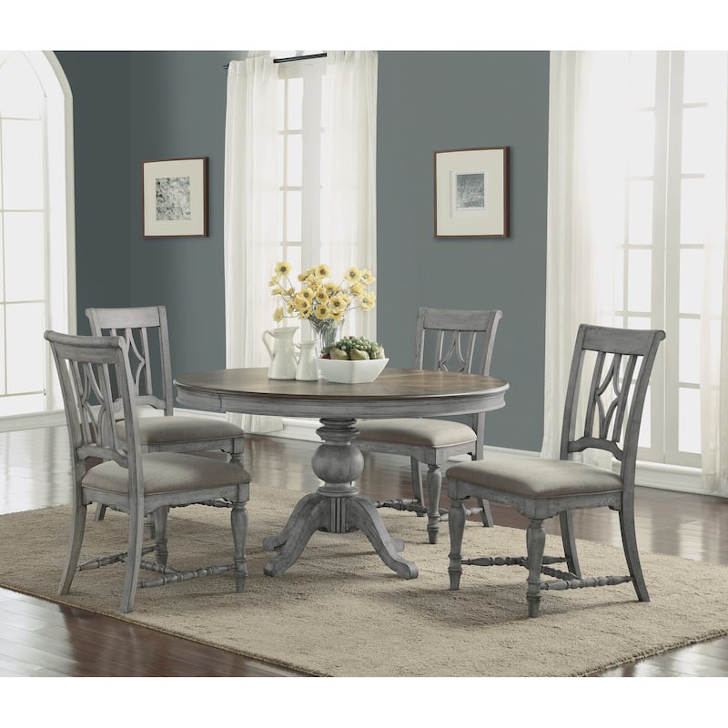 Plymouth Gray Wood Upholstered Dining Chair - 22" x 40" x 26"