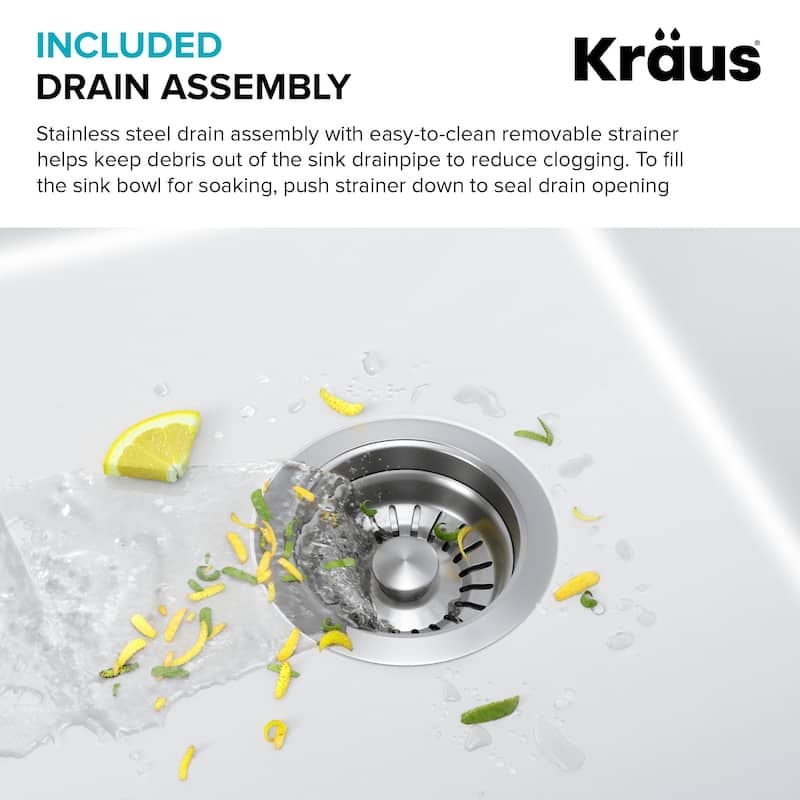 KRAUS Forteza Granite 33 inch Undermount Drop-in Kitchen Sink