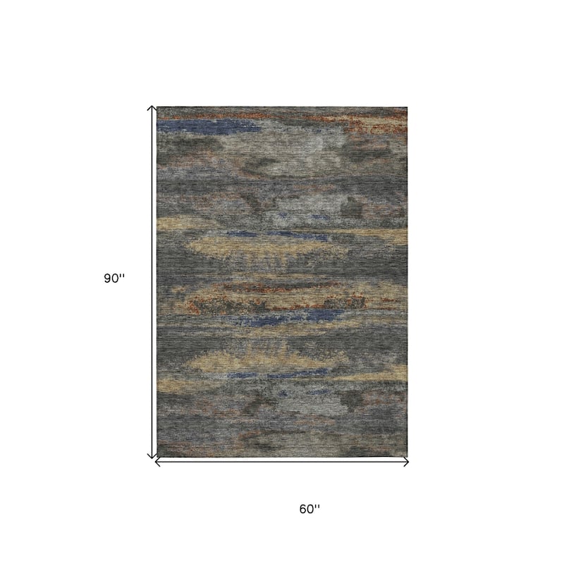 HomeRoots Abstract Transitional Rectangle Outdoor Rug