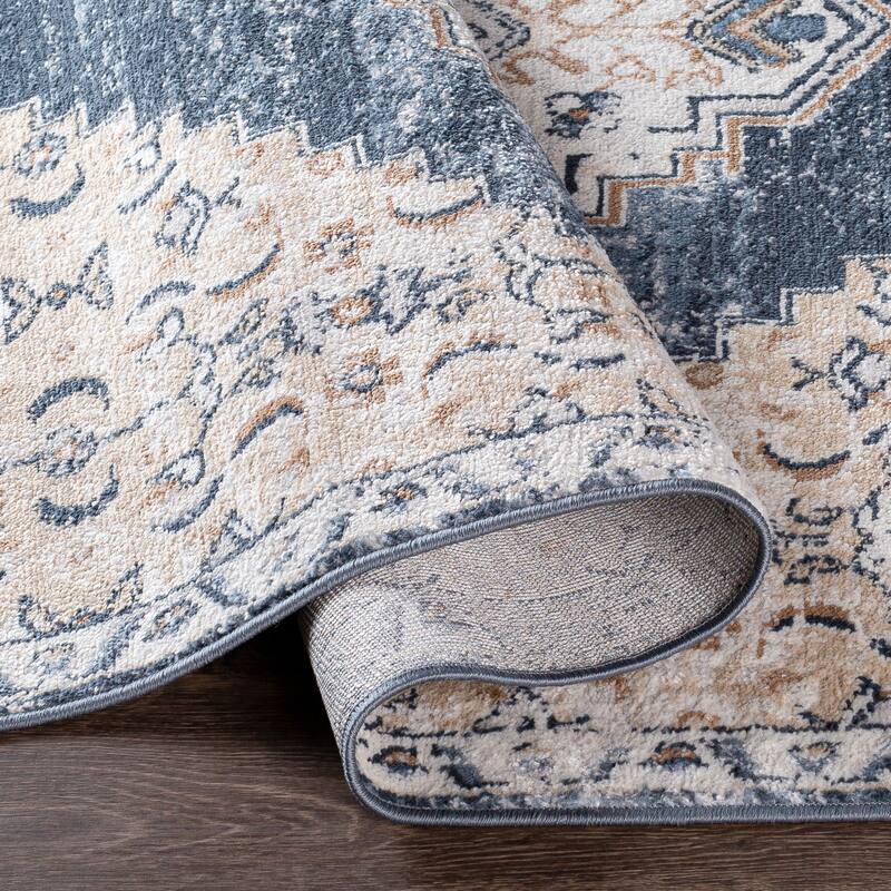 Livabliss Neal Distressed Persian Medallion Area Rug