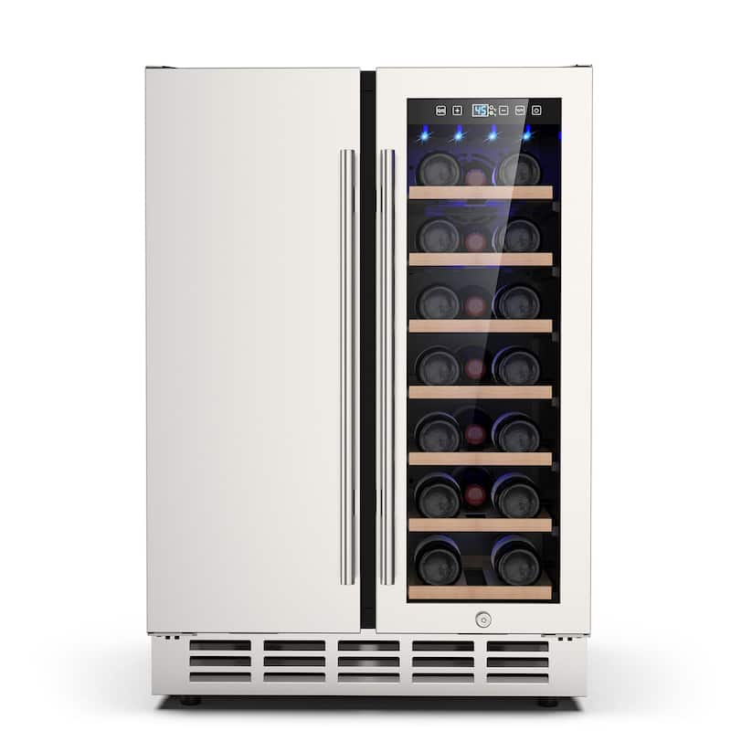 24 Inch Beverage Refrigerator, Built-in/Freestanding Wine Beverage Cooler, Under Counter Beer Fridge