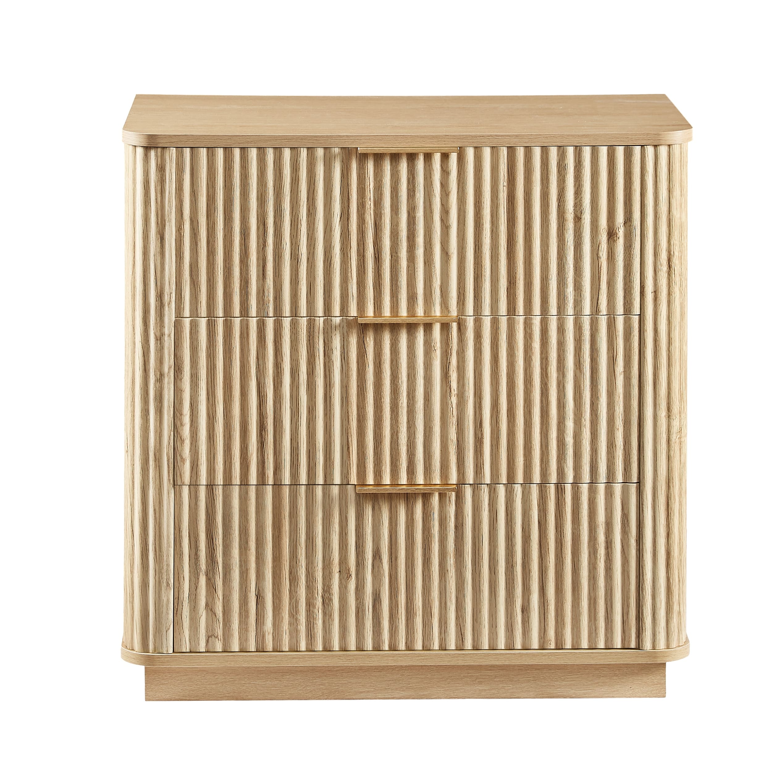 Modern Wave Texture 3-Drawer Dresser, 27.6" Slim Bedside Table