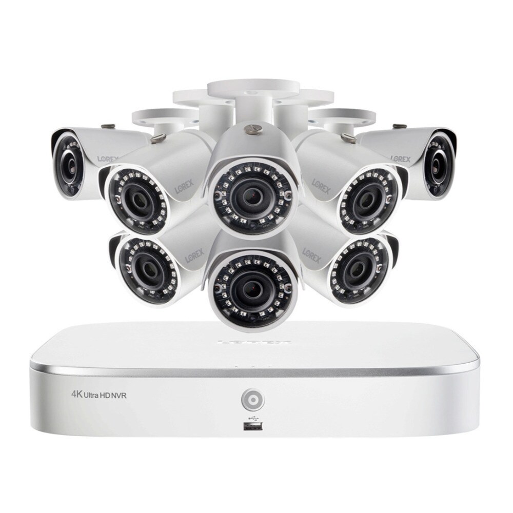 Shop Black Friday Deals On Lorex Nk182 85cb 8 Ch 4k Ip Nvr W 8x 5mp Color Night Vision Cameras White Overstock 30792902
