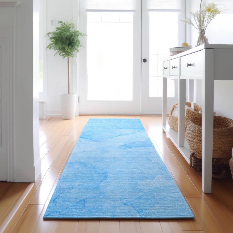 Premium Washable Super Soft Abstract Contemporary Mayfield Rug - Blue - 2' 3" x 7' 6" - Runner