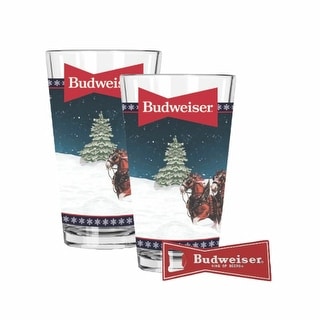 Budweiser Holiday Gifting Limited-Edition 2 Pack Pint Glass with Bottle
