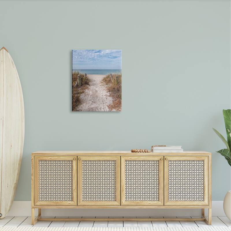 Stupell Sandy Ocean Boardwalk Summer Horizon Stretched Canvas Wall Art, Design by Mary Lou Photography