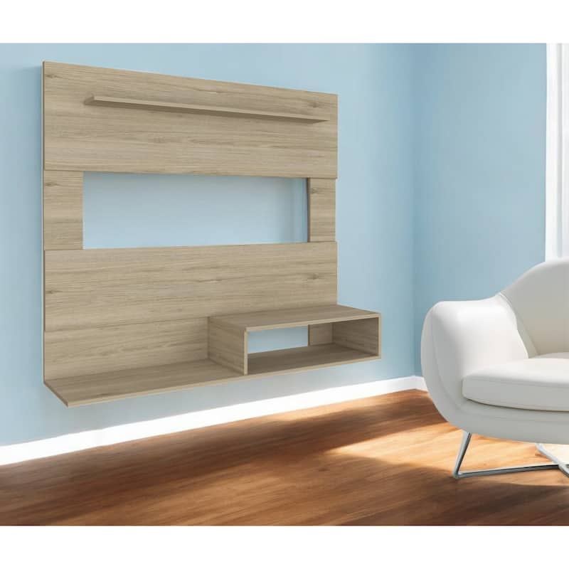 Modern 55" TV Entertainment Center with Open Shelving and Cable Management for 50" TV - 47.2" H x 55.1" W x 12.4" D