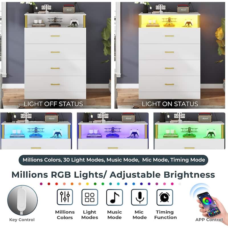 Dresser Bedroom Drawers Dressers Chests of Drawers Charging Station