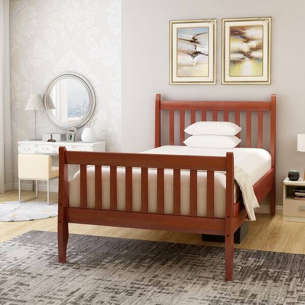 slide 2 of 13, Sleek Walnut Platform Bed with Space-Saving Design and Ample Storage - Sturdy Wooden Slat Support - Twin Size, Walnut Walnut - Twin