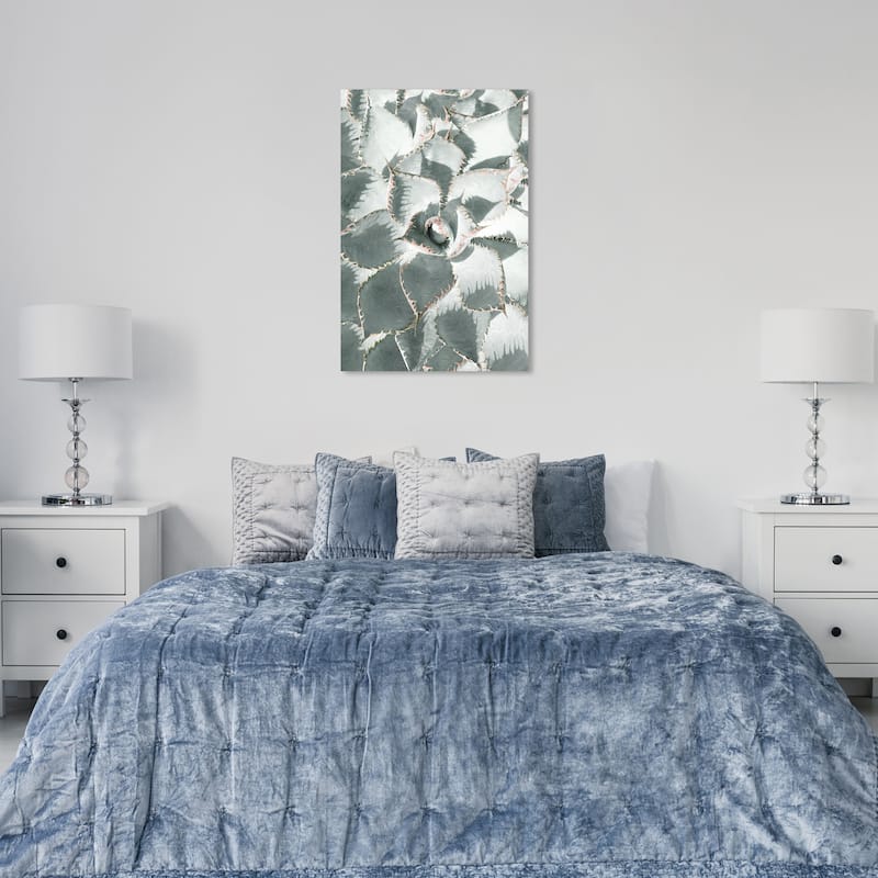 Wynwood Studio Canvas Floral and Botanical Succulent Zoom V Green and Pastel Green Tropical Wall Art Canvas Print - 36 x 24