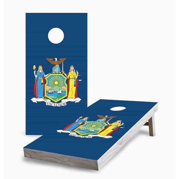 slide 2 of 7, New York State Flag Cornhole Game (Choose Wraps or Boards) 2x4 Boards (24" x 48") - Include ALL Accessories