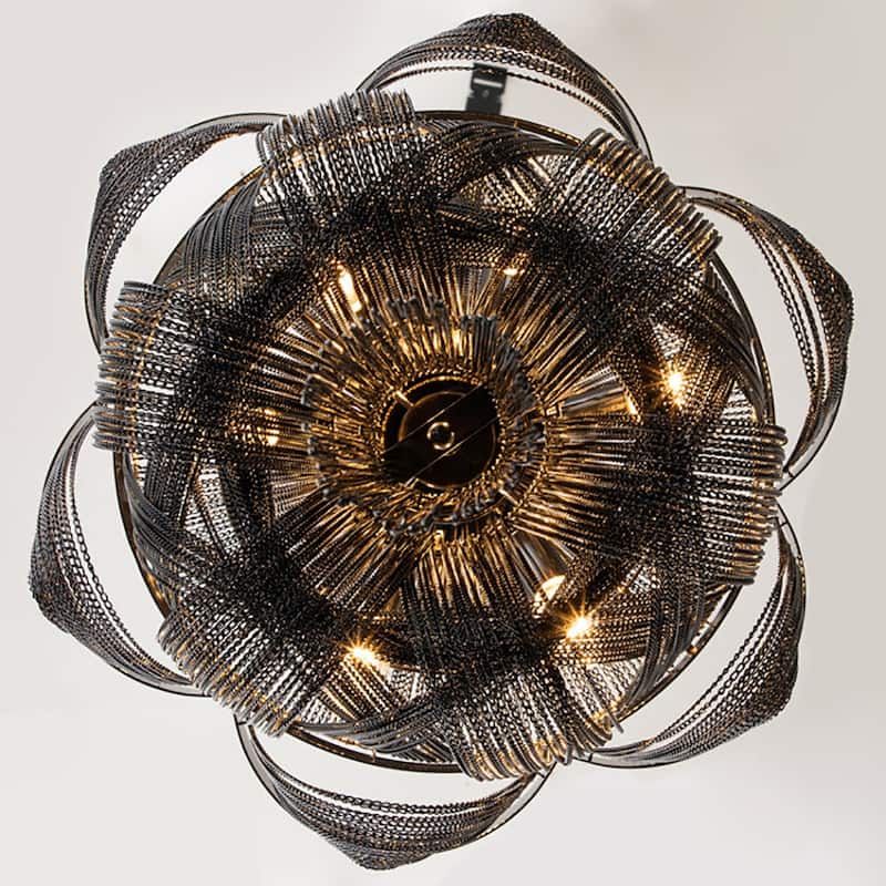 Modern 8-Light Tassel Chain Empire Chandelier With Chrome Finish