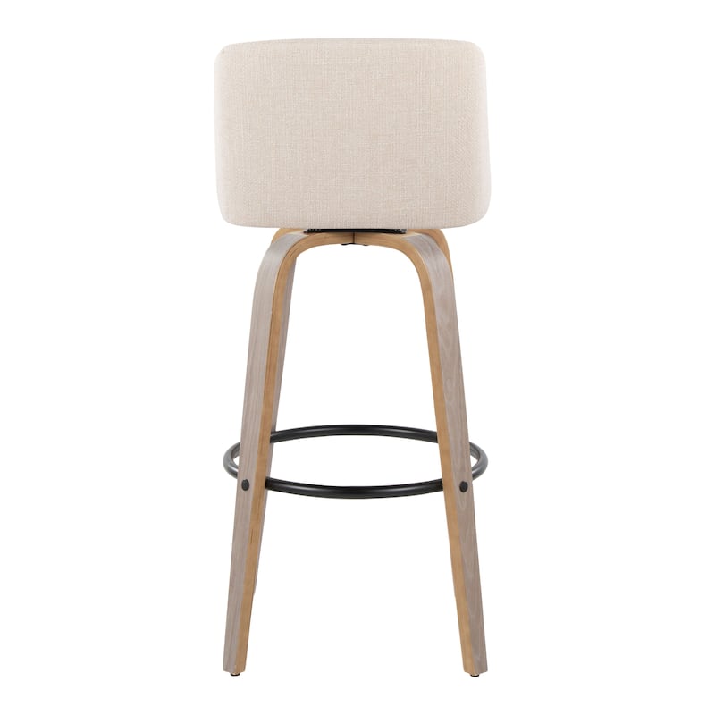 The Gray Barn Vallberga 30" Fixed-Height Bar Stool with Light Grey Wood Base (Set of 2)