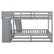 preview thumbnail 9 of 18, Twin Over Full Bunk Bed with Safety Guardrails,Pine Solid Wooden Kids Beds with Slide and Storage Staircase