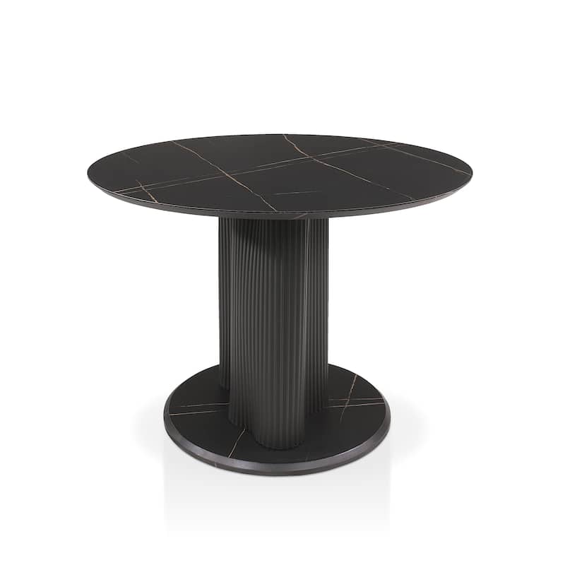 Furniture of America Astra Modern Wood Round Dining Table with Fluted Base