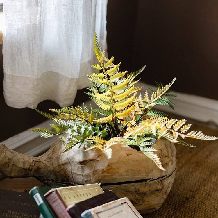 RusticReach Autumn Color Artificial Fern Ball Plant