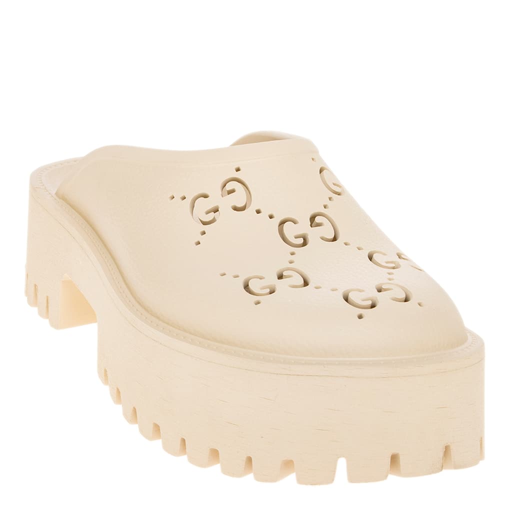 Gucci Perforated GG Platform Slides