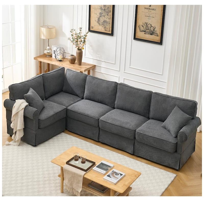 Modern Upholstered Modular L-shaped Sectional Sofa