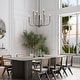 preview thumbnail 4 of 15, LALUZ Modern 8-Light Chandelier Black Gold Classic Candle Light for Dining Living Room - 37.4" Dia × 22.4" H
