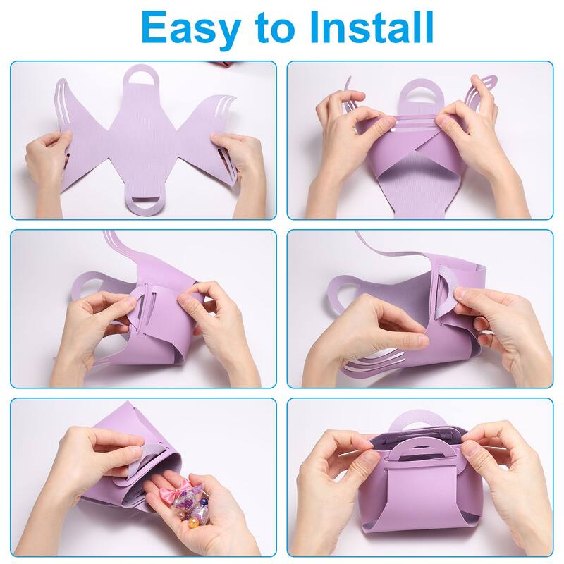 10Pcs PU Leather Gift Boxes with Handles, Wedding Candy Bags