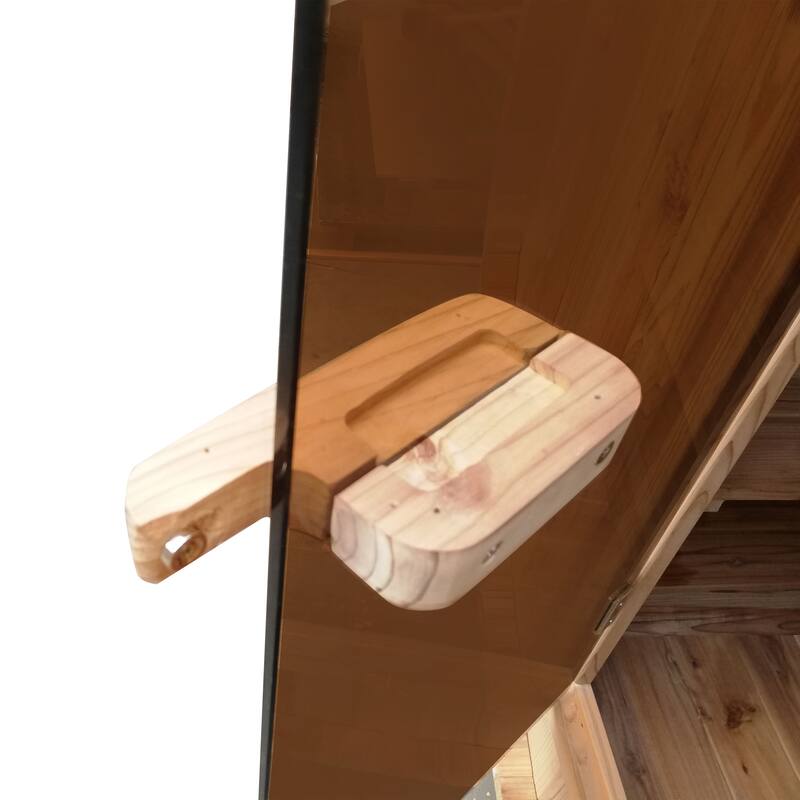 ALEKO Outdoor 3-5 Person Pine Wood Dry Wet Barrel Sauna with Heater and Roof