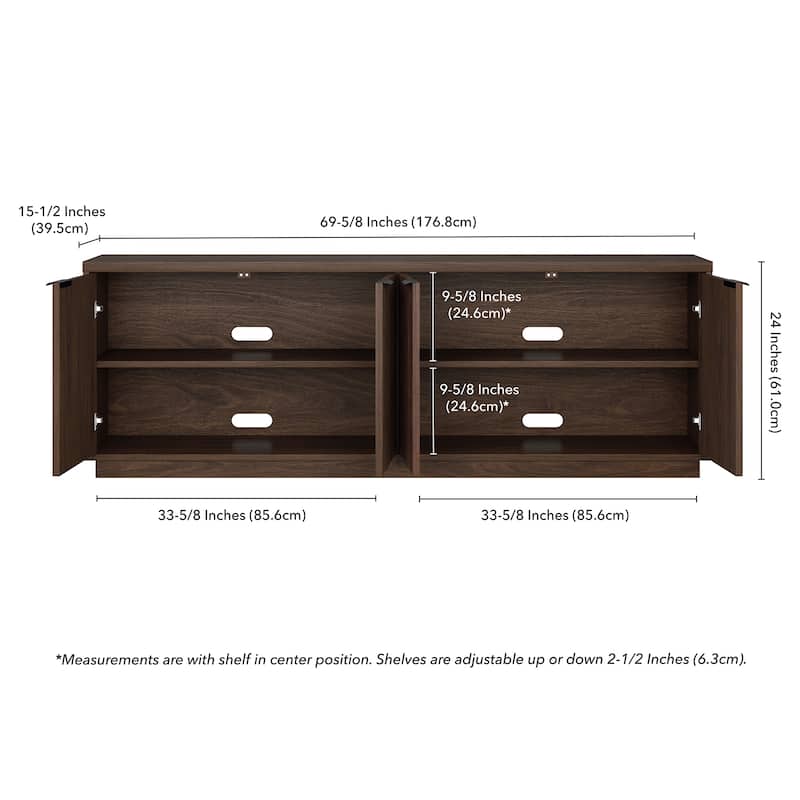 Mansfield Rectangular TV Stand for TV's up to 78" - 70" Wide