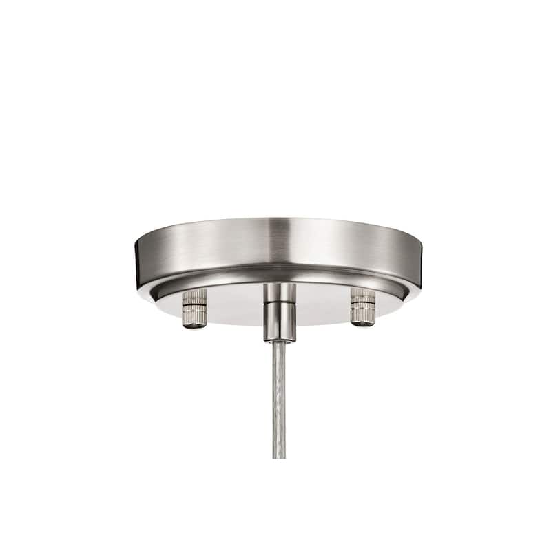 7.75 in. 1-Light Brushed Nickel Pendant Light with Clear Globe Glass Shade - Brushed Nickel