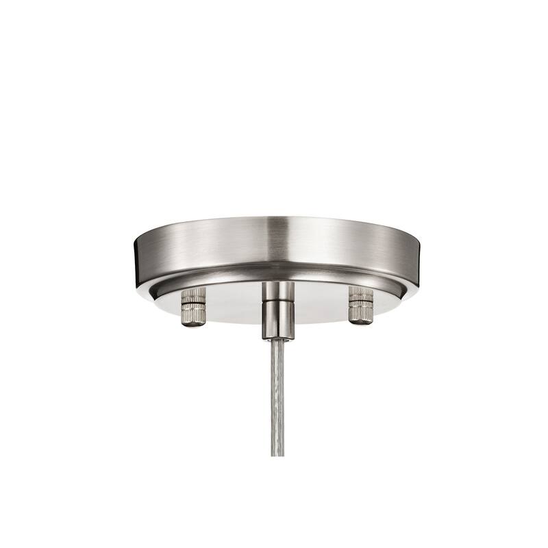 7.75 in. 1-Light Matte Black/Brushed Nickel Pendant Light with Clear Globe Glass Shade