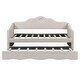 preview thumbnail 5 of 13, Twin Size Upholstered Platform Daybed with Wave-shaped Trundle, Beige