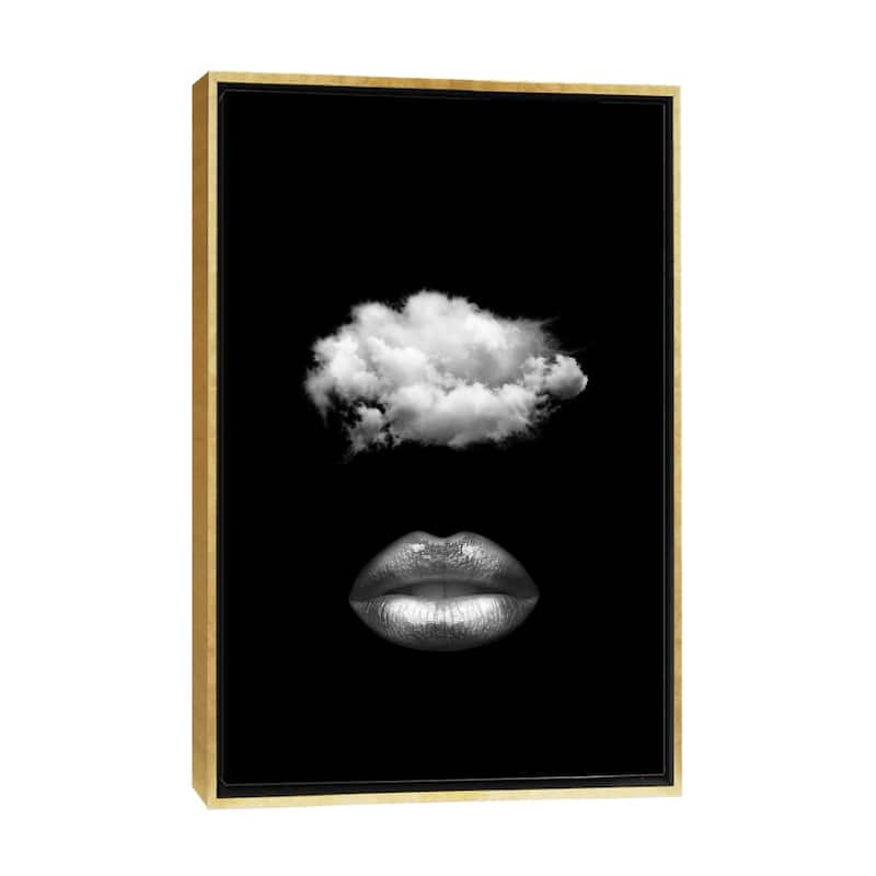 iCanvas "Lips" by Tatiana Amrein Framed - Gold - 48x32