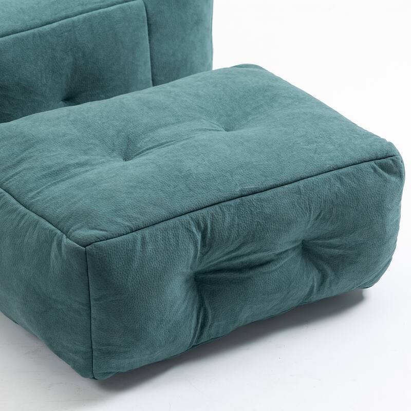 Fluffy Bean Bag Chair Soft Lazy Sofa Chair with Ottoman