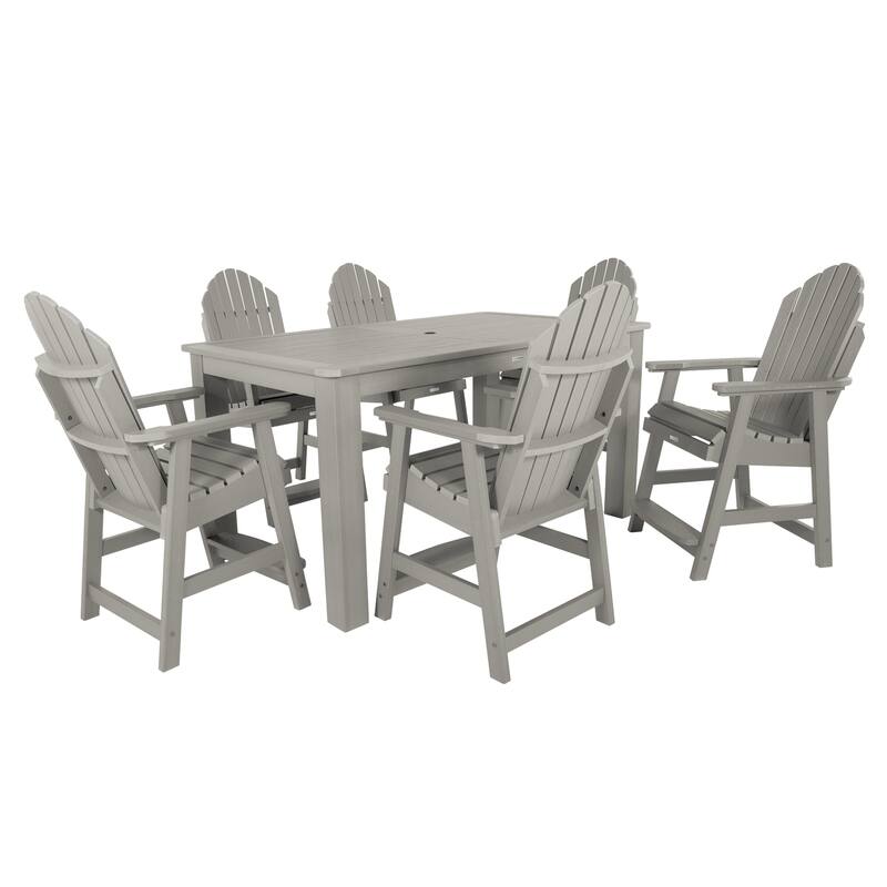 Hamilton 7-Piece Outdoor Dining Set - 42" x 72" Table, Counter-height - Harbor Gray