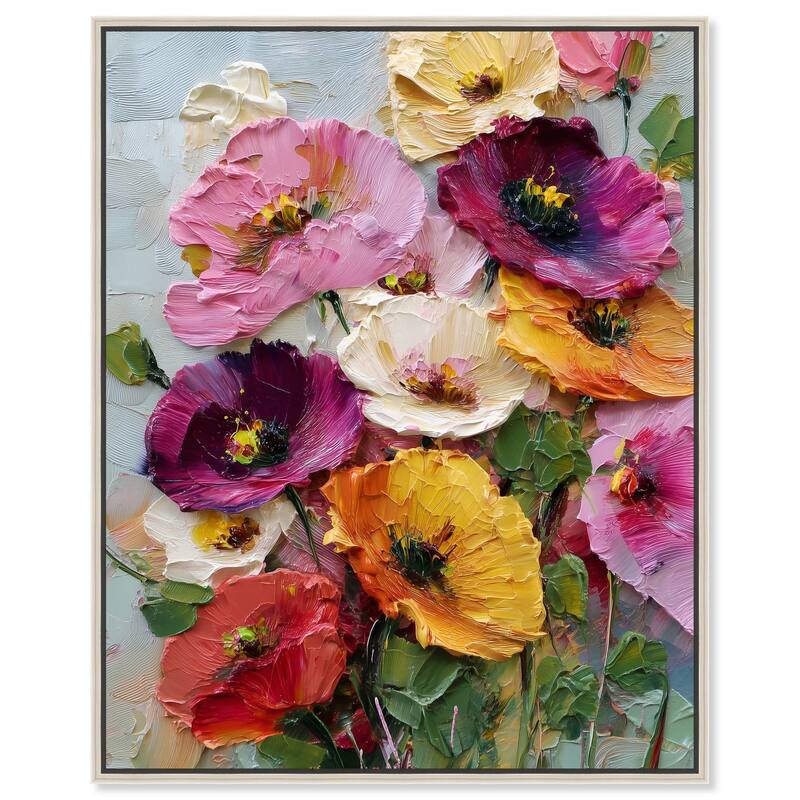 Floral Texture II Canvas by Art Remedy - Silver - 16" x 20"