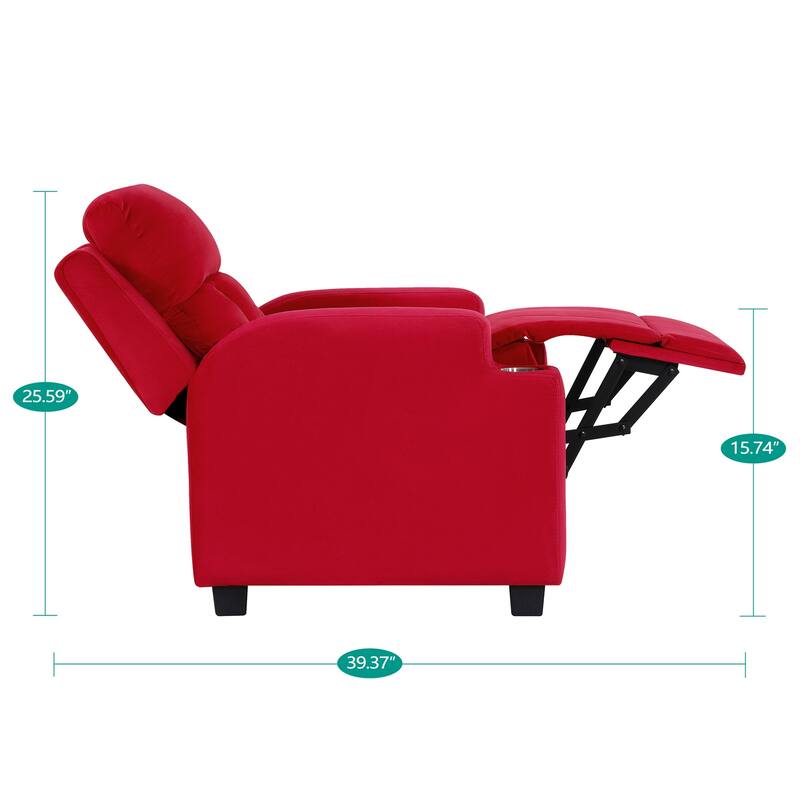 Deluxe Kids Recliner Chair with Footrest Headrest and 2 Cup Holders Microfiber Kids Recliner for Age 3+ Years