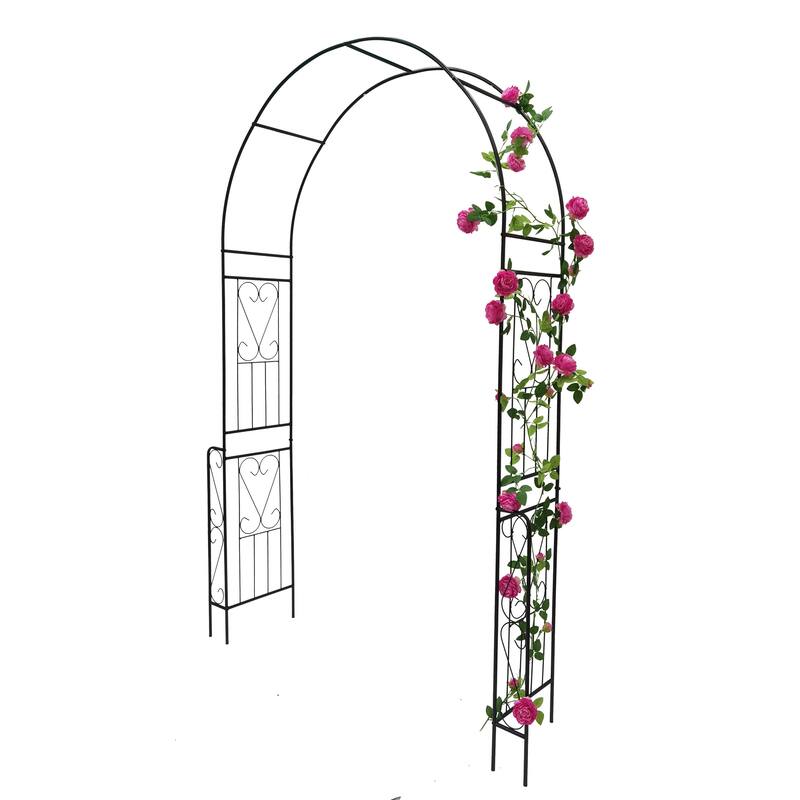 W55'' x H94.5'' Garden Arbor Trellis Climbing Plants Support Rose Arch Outdoor Arch