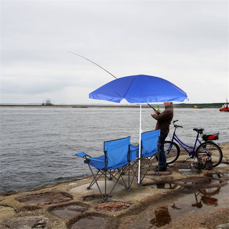 Portable Folding Picnic Double Chair with Umbrella