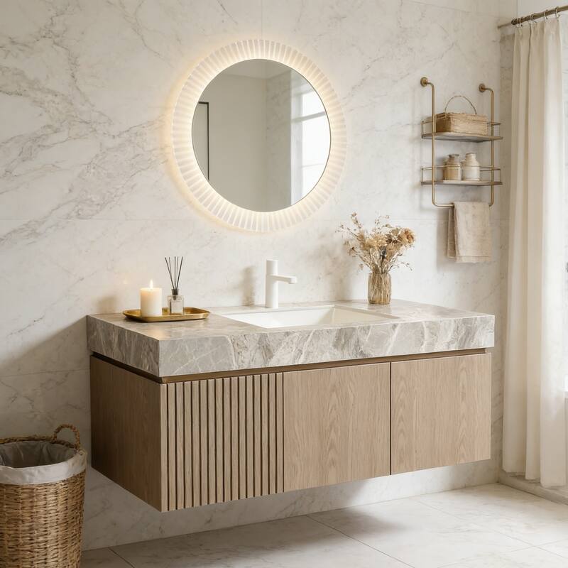 Floating Bathroom Vanity with 1 Pre-drilled Faucet Holes