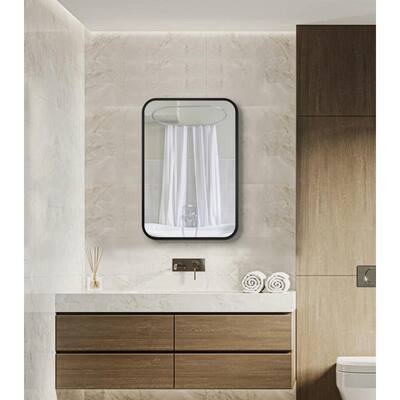 20 in. W x 28 in. H Rectangular Metal Framed Wall Mount Or Recessed Medicine Cabinet with Mirror - 20 in. W x 28 in. H