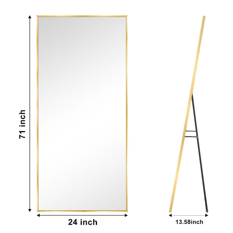 Rectangle Full Length Metal Floor Mirror Wall Mounted Mirror