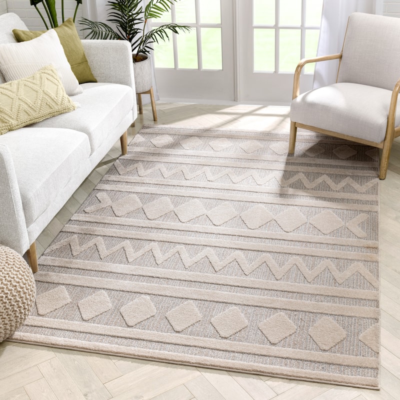 Well Woven Harlow Zara Tribal Moroccan Diamond Pattern Area Rug