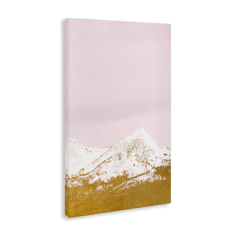 Stupell Snowy Mountain on Pink Canvas Wall Art Design By Gemma Bardot