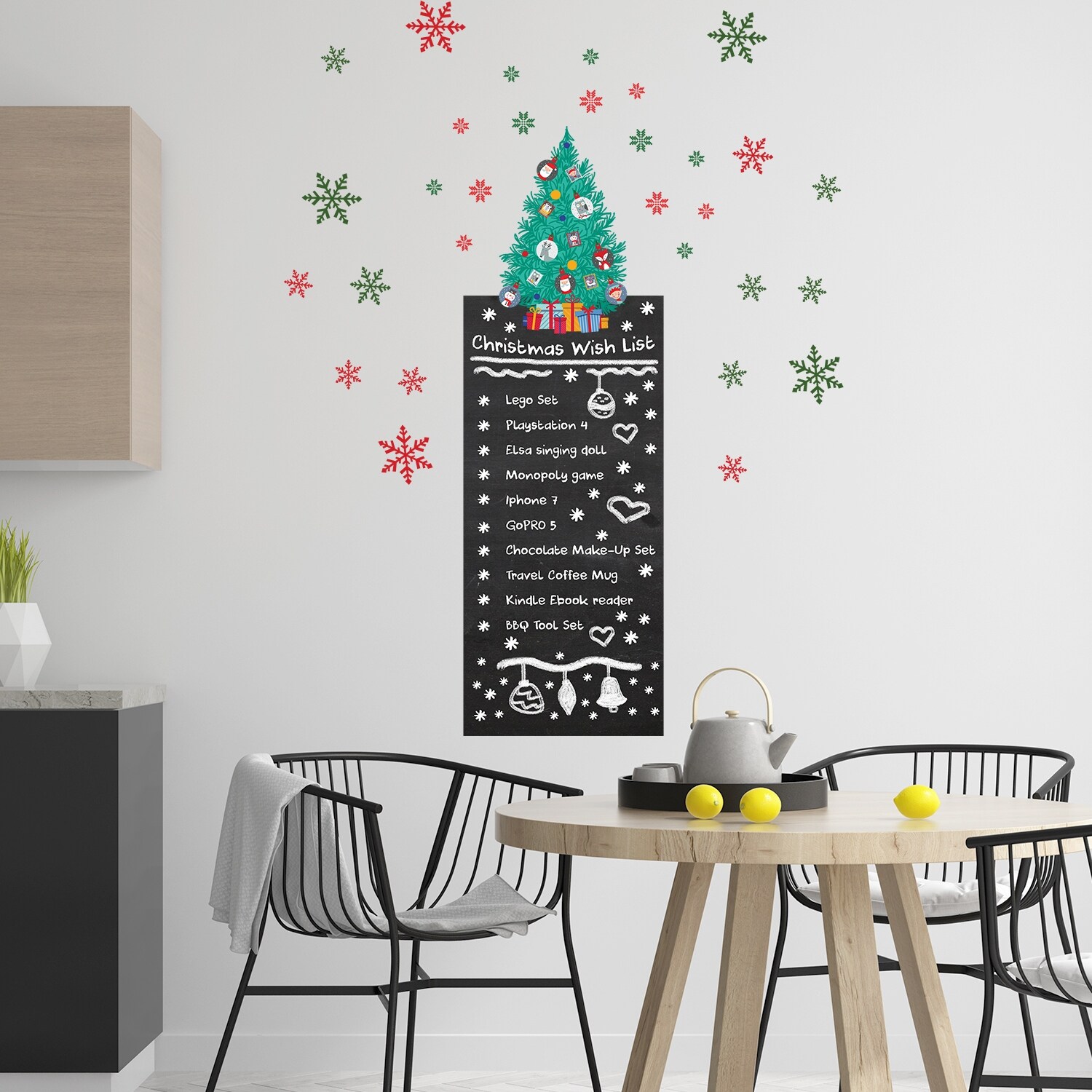 Walplus Santa's Sleigh Colorful Snowflakes Wall Sticker DIY Home