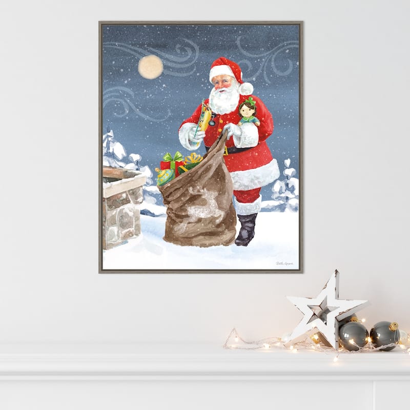 Santas List V by Beth Grove Framed Canvas Wall Art