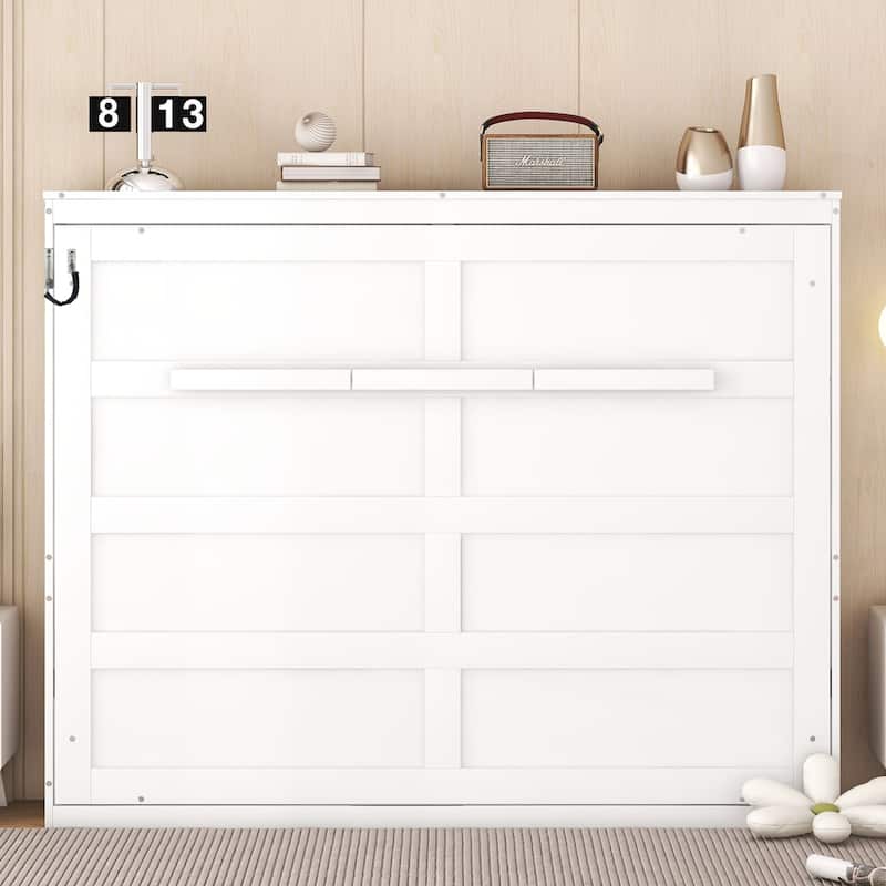Roomfitters Full/Queen Size Murphy Bed Wall Bed with Space-Saving Fold Down Design, Modern Platform Bed Frame