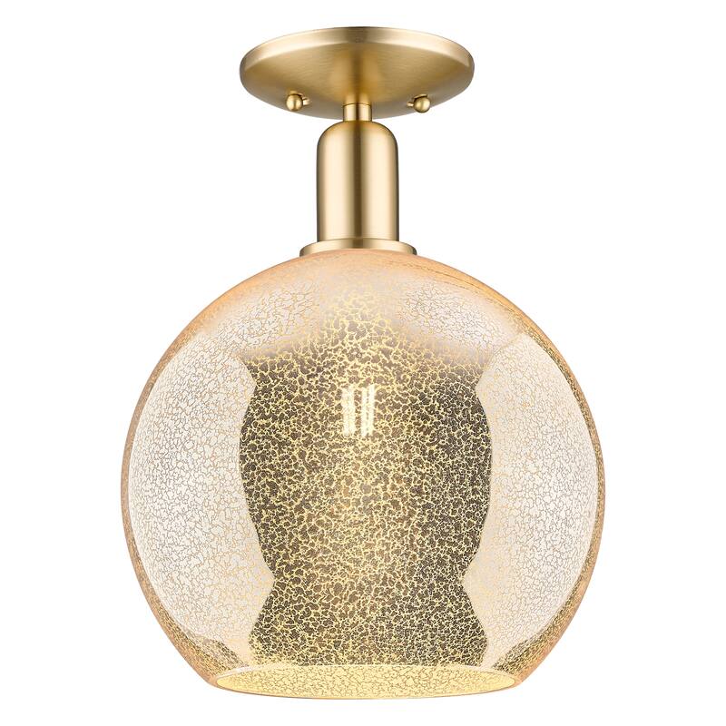 Innovations Lighting Endless Possibilities Arcadia - Athens - 1 Light 10" Semi-Flush Mount - Mercury/Champagne Bronze