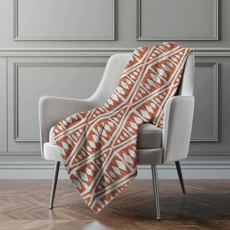 Premium Machine Washable ASB112 Modern Boho Sherpa Throw Blanket