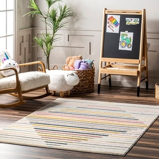 Nuloom Jaelynn Diamond Striped Kids Area Rug